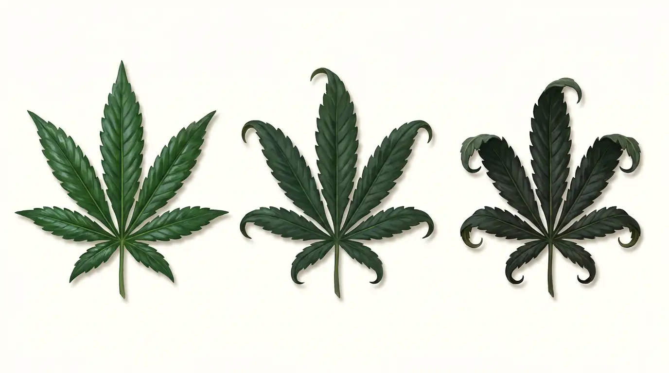 Progression of nitrogen toxicity showing deepening green and claw